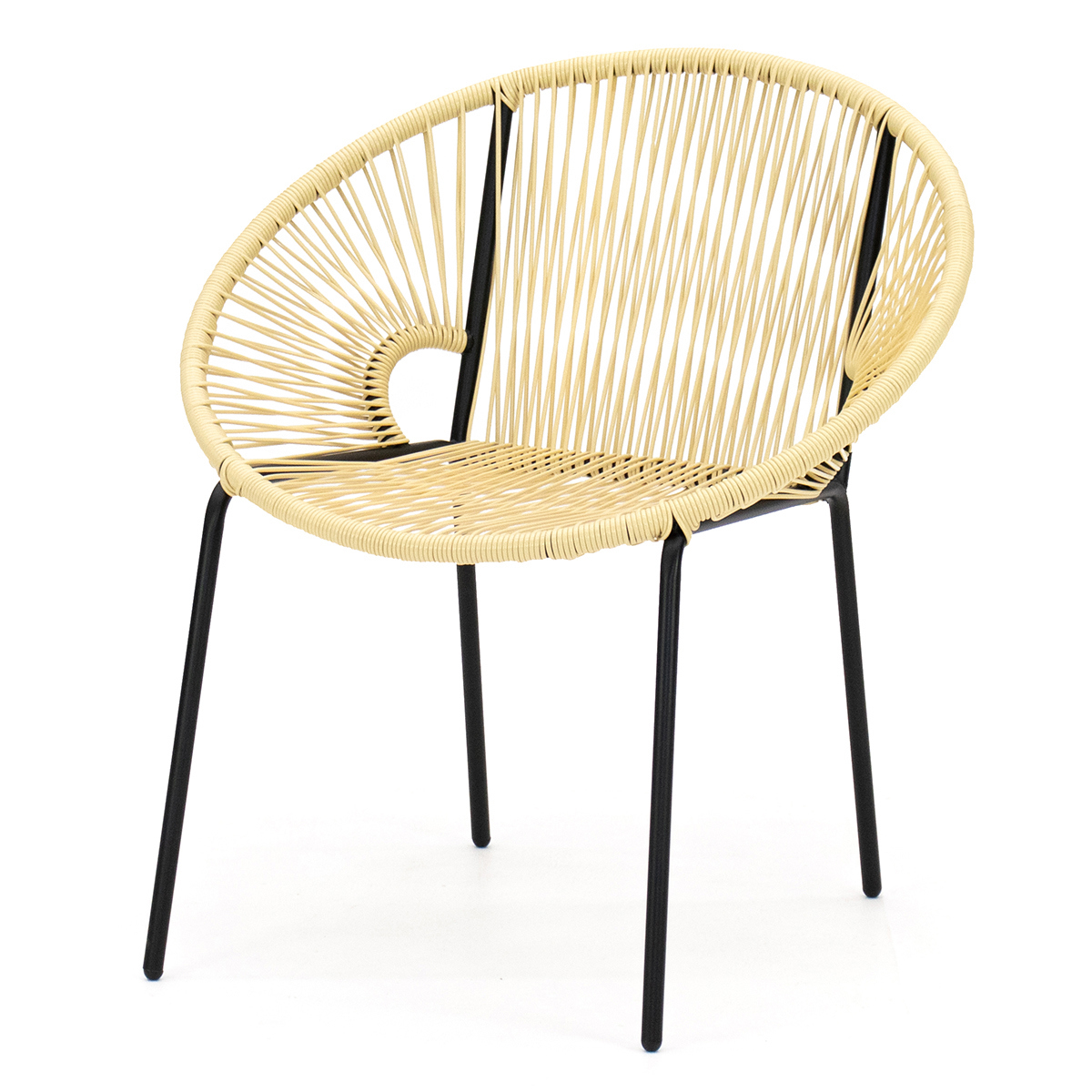 Изображение товара Садовый стул KORNERA Луна из искусственного ротанга бежевый