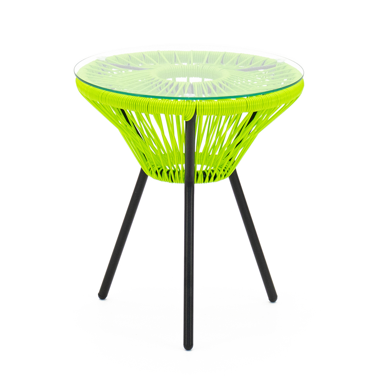 Изображение товара Кофейный садовый стол нераздвижной Kornera Акапулько 42 см green с остеклением