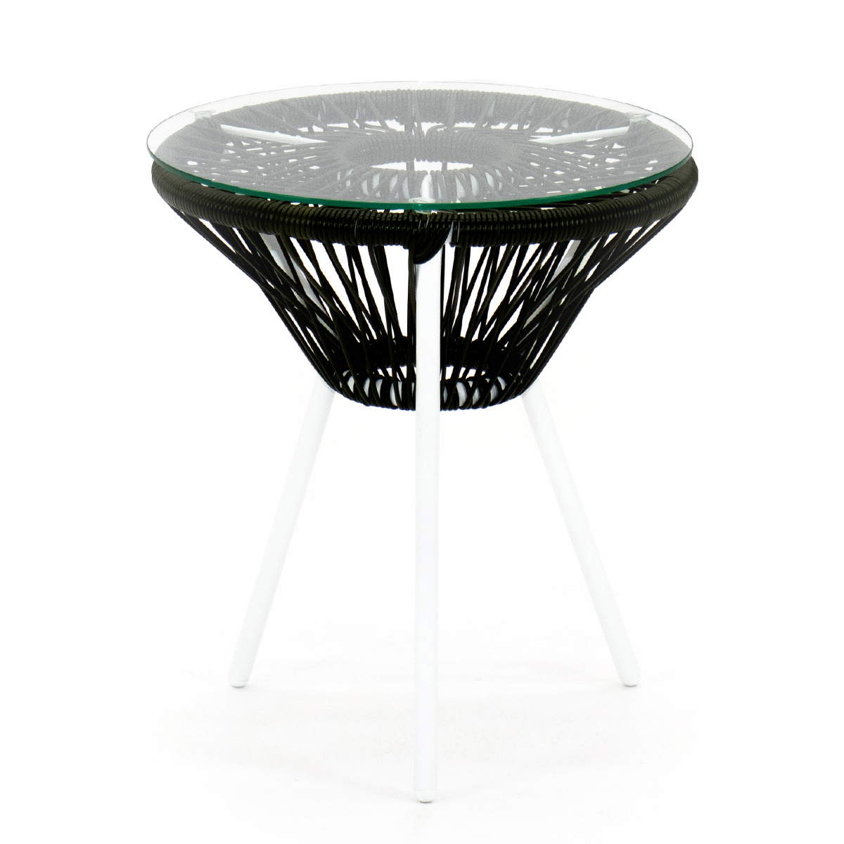 Изображение товара Садовый кофейный столик Kornera Акапулько 42 см зеленый сталь стекло