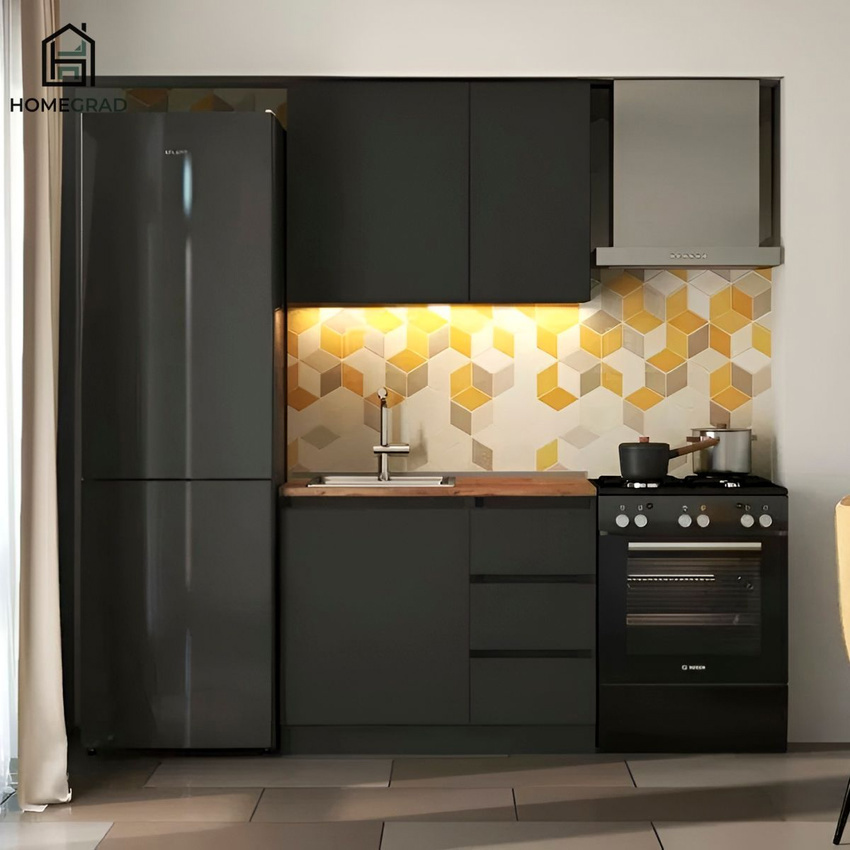 Изображение товара Кухонный гарнитур Homegrad 013659/00 100x160x60 см ЛДСП цвет графит