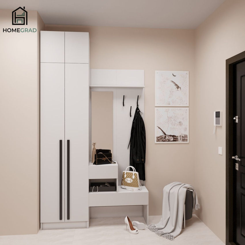 Изображение товара Комплект мебели для прихожей Homegrad Boston Цб-00017979 140x250x35.3 см