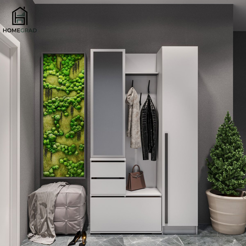 Изображение товара Комплект мебели для прихожей Homegrad Boston 120x210 см белый