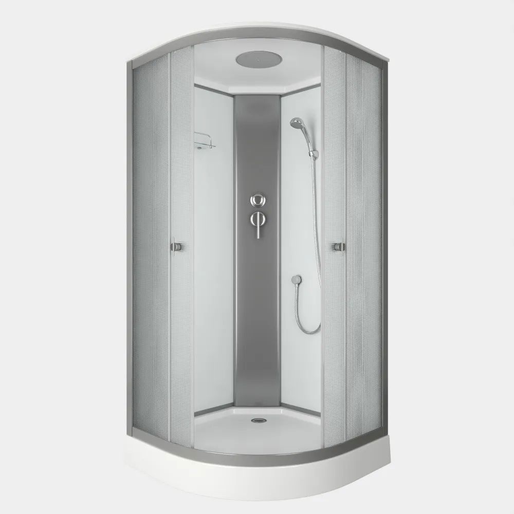 Изображение товара Душевая кабина BAU Dream Hit Black TY0025 100x100x215 см, прозрачное закаленное стекло, белая