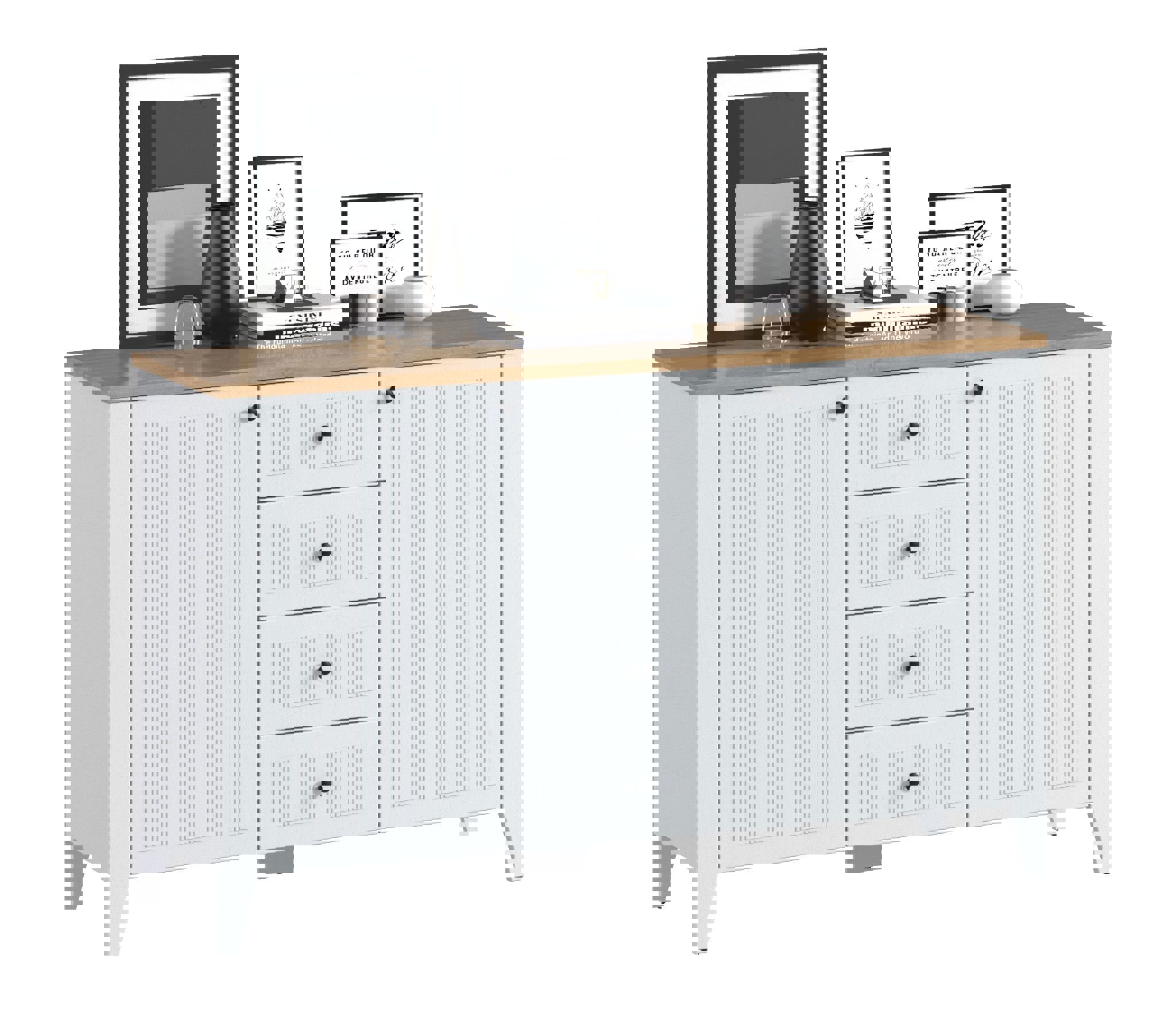Изображение товара Комод Столплит Монтана СБ-3547 Белый Альпийский/Дуб Гамильтон