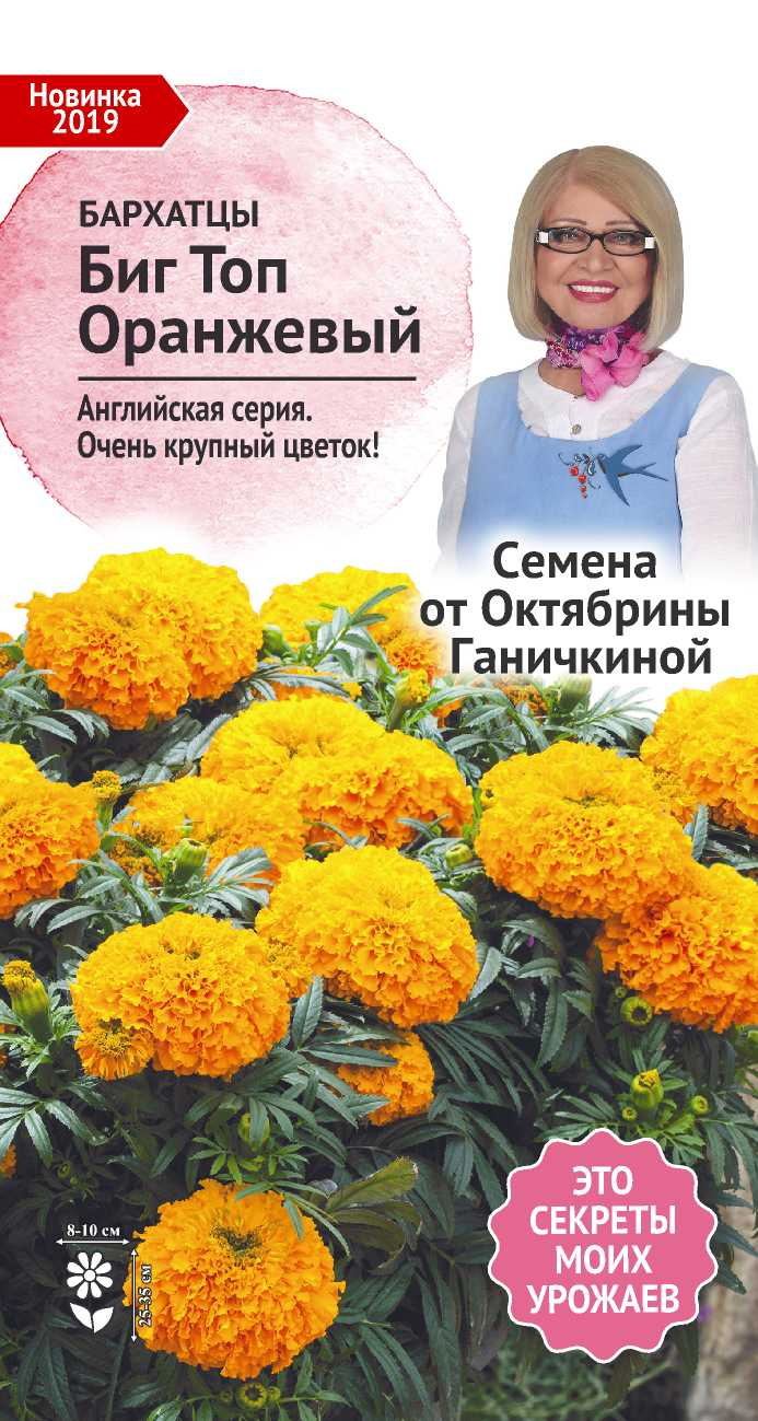 Изображение товара Семена цветов Аэлита бархатцы Биг Топ оранжевый 10 шт.