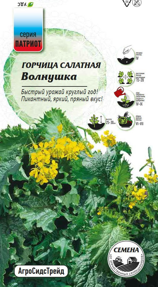 Изображение товара Семена пряных трав Патриот горчица салатная Волнушка