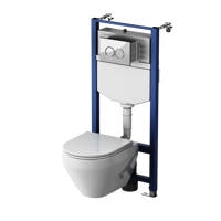 Изображение товара Комплект инсталляция с унитазом AM.PM Jump IS12LM0351.721700 безободковый с микролифтом клавиша цвет хром