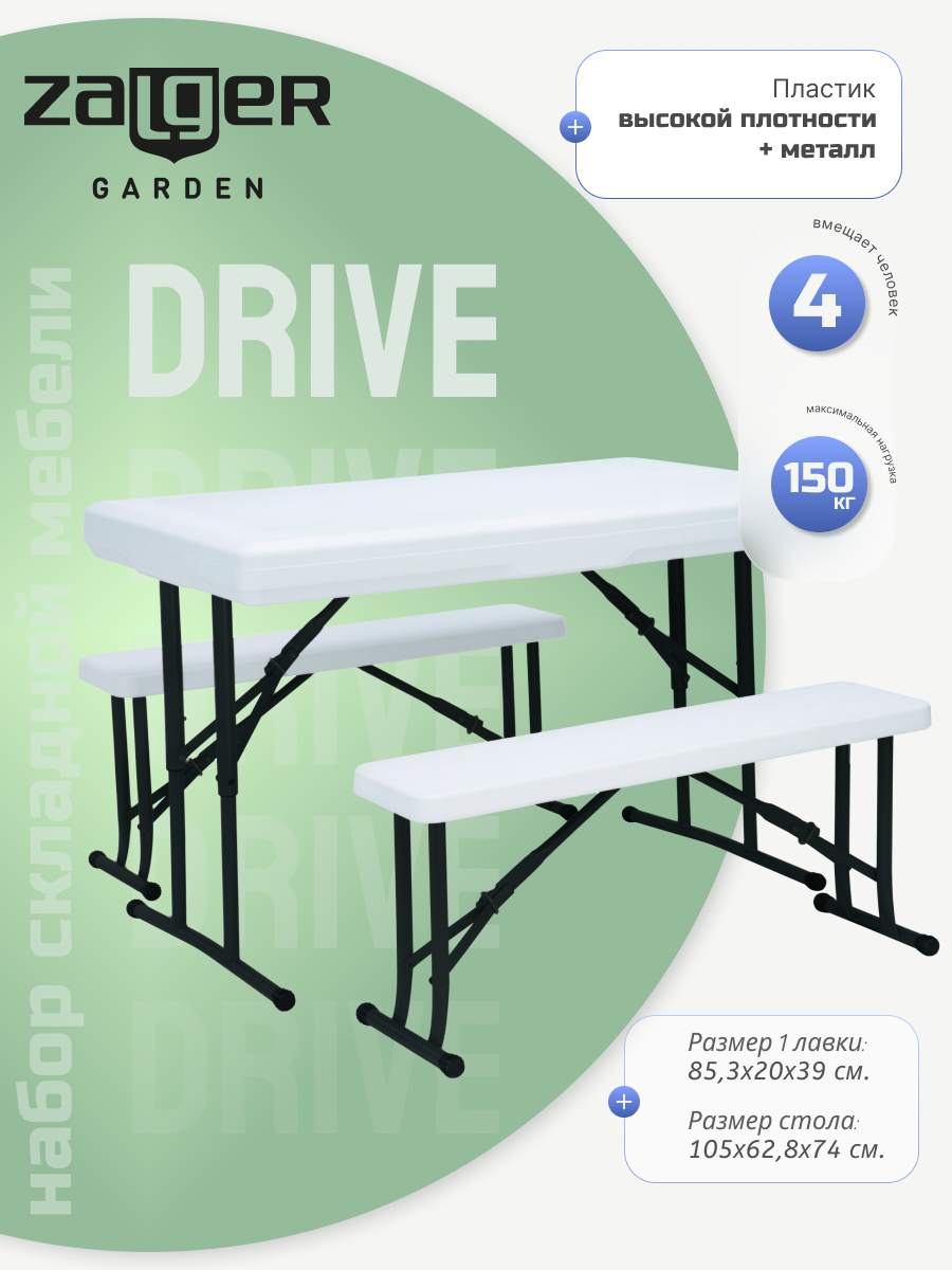 Изображение товара Набор Zalger Garden пластик белый/черный 3 предмета