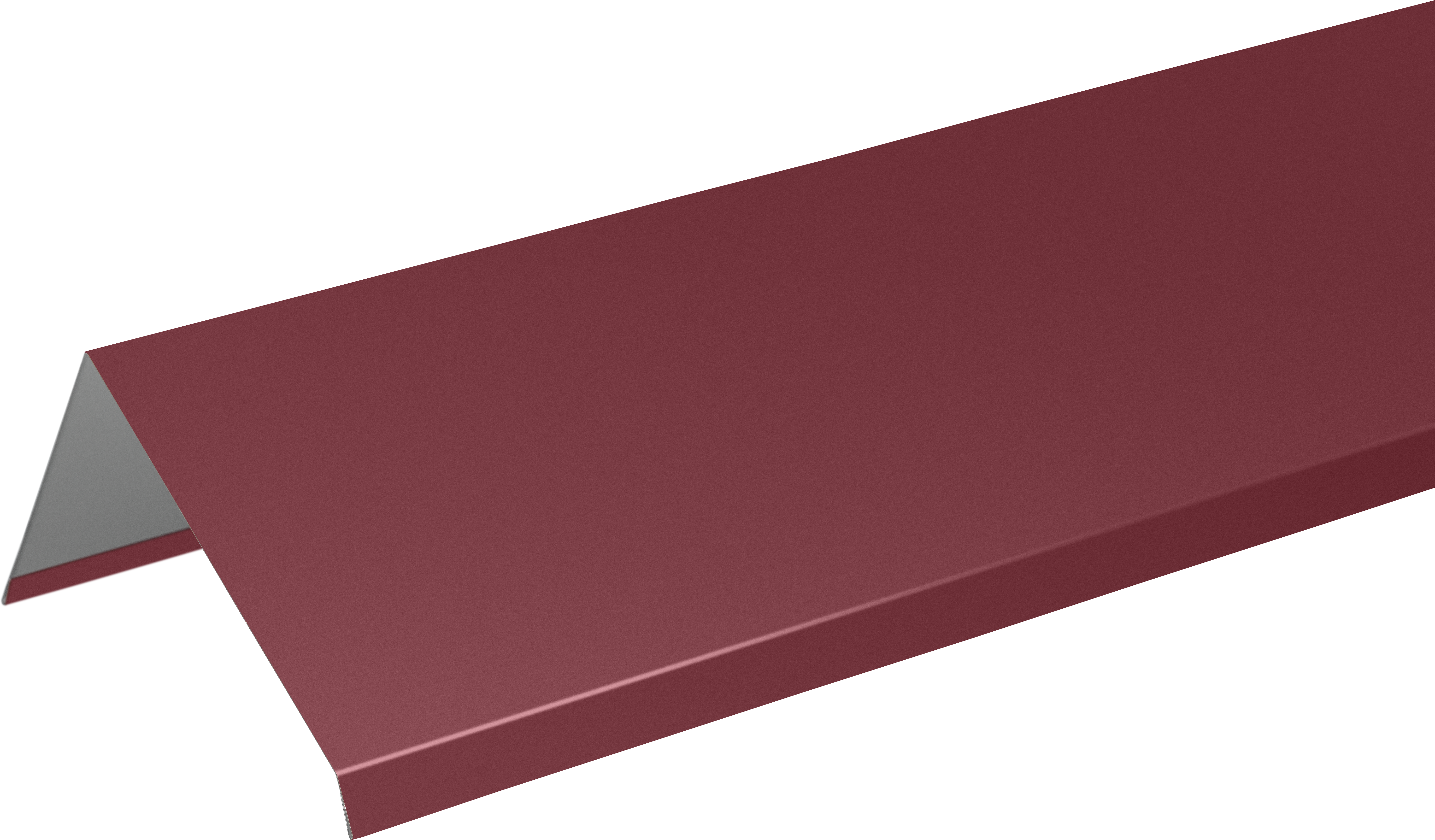 Планка ветровая для металлочерепицы 95x120 мм 2 м 0.4 мм RAL 3005 красный