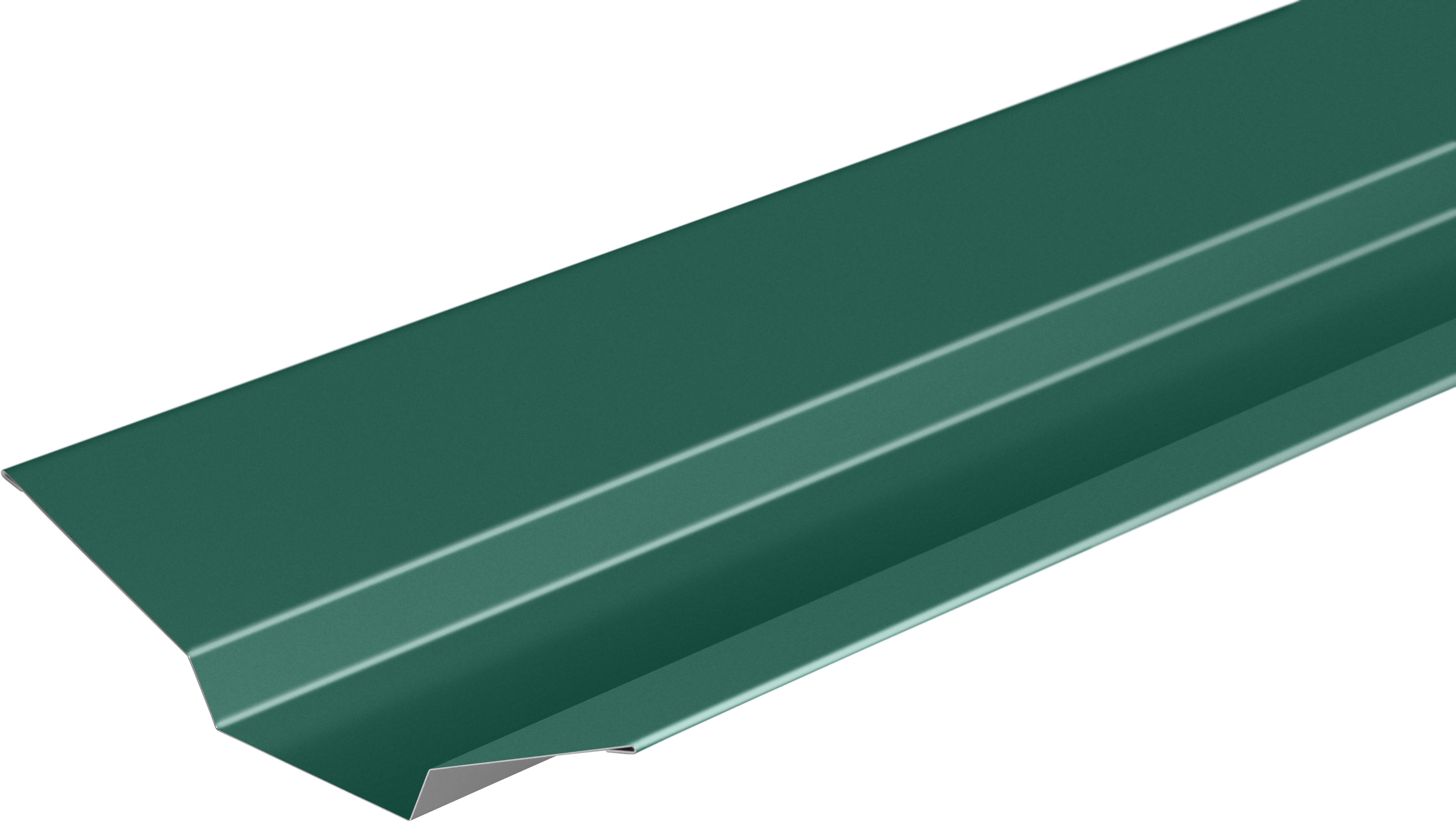 Ендова верхняя 86x80x86 мм 2 м RAL 6005 0.4 мм зеленый