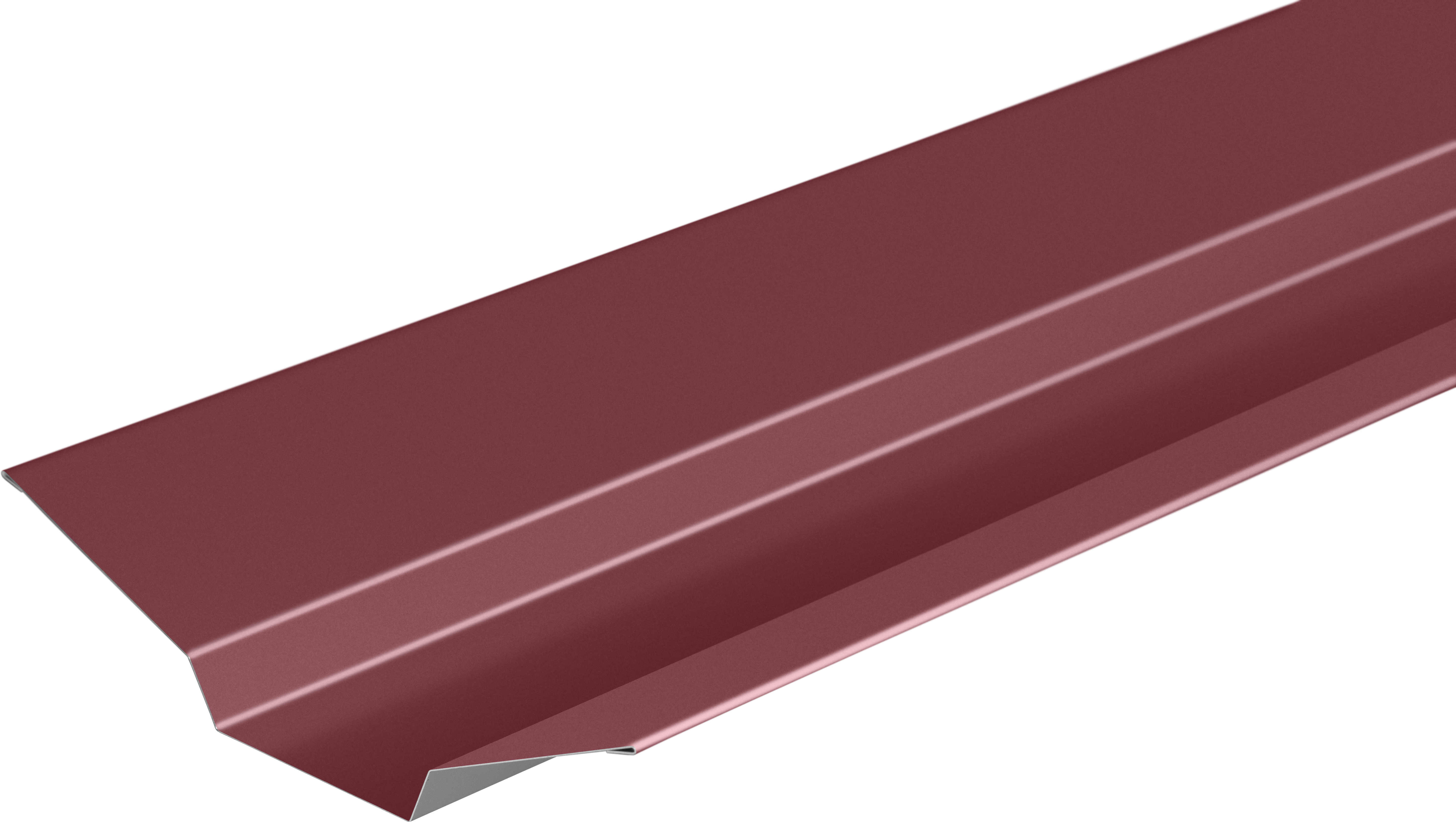 Ендова верхняя 86x80x86 мм 2 м RAL 3005 0.4 мм красный