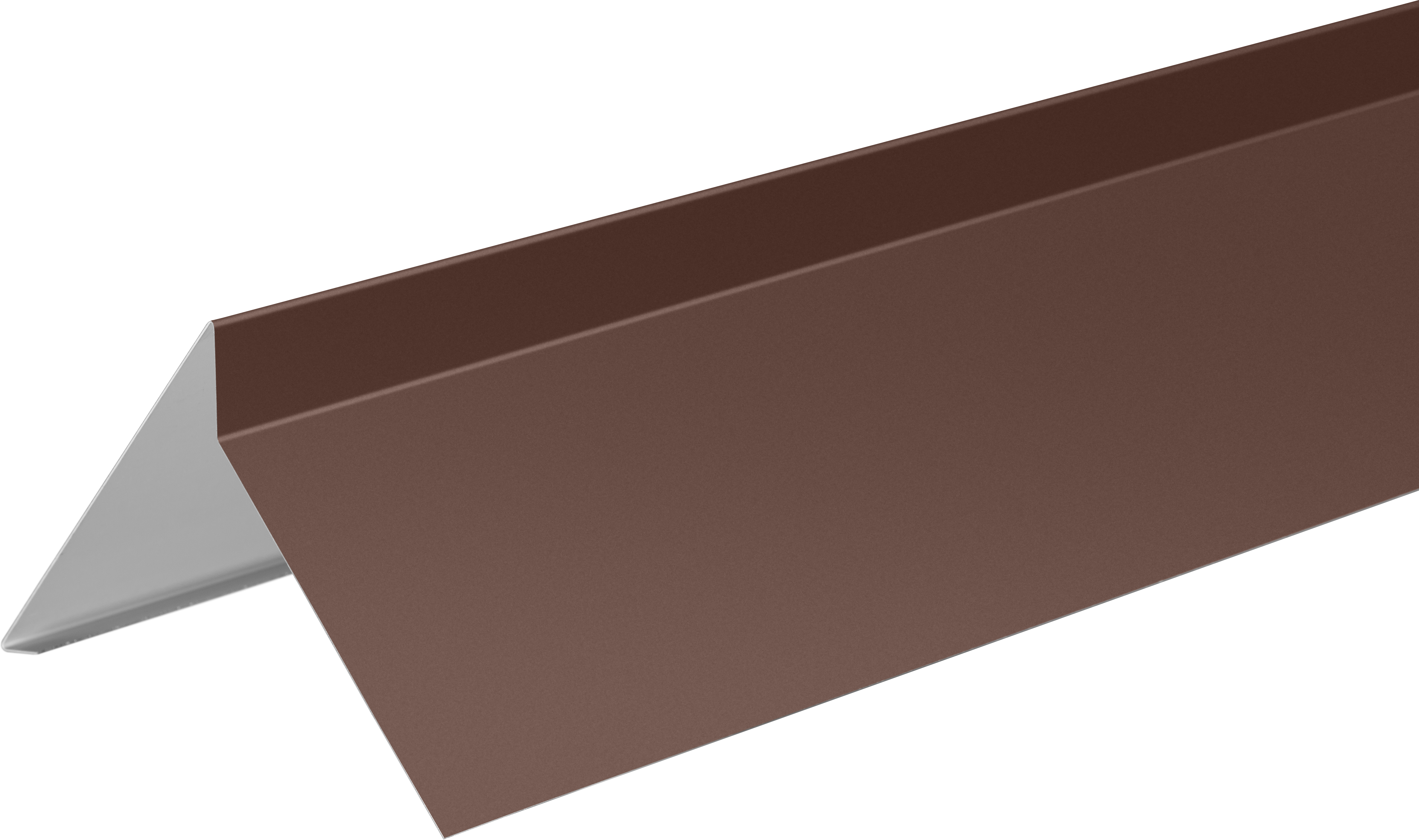 Планка ветровая для гибкой кровли 130x100 мм 2 м 0.4 мм RAL 8017 коричневый
