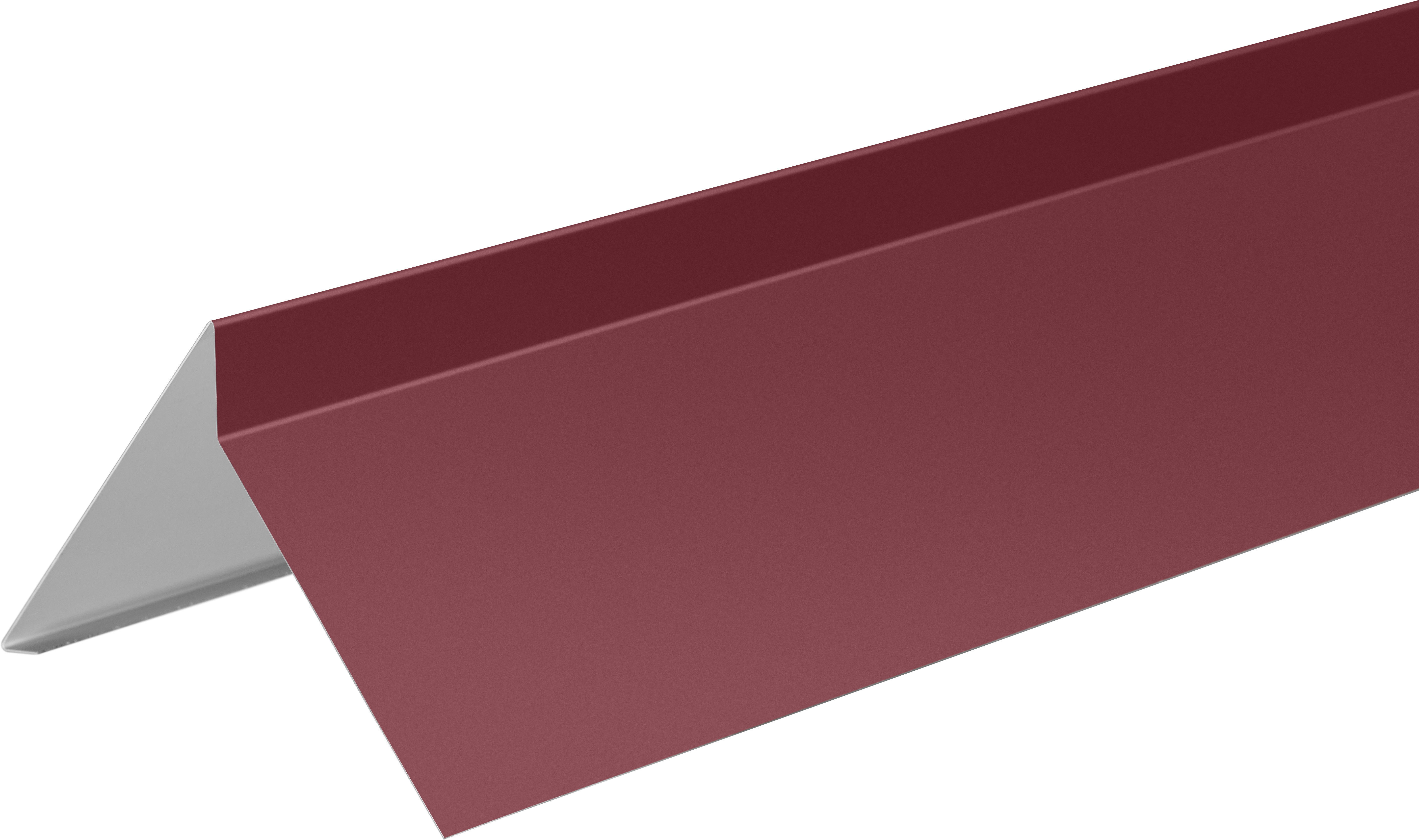 Планка ветровая для гибкой кровли 130x100 мм 2 м 0.4 мм RAL 3005 красный