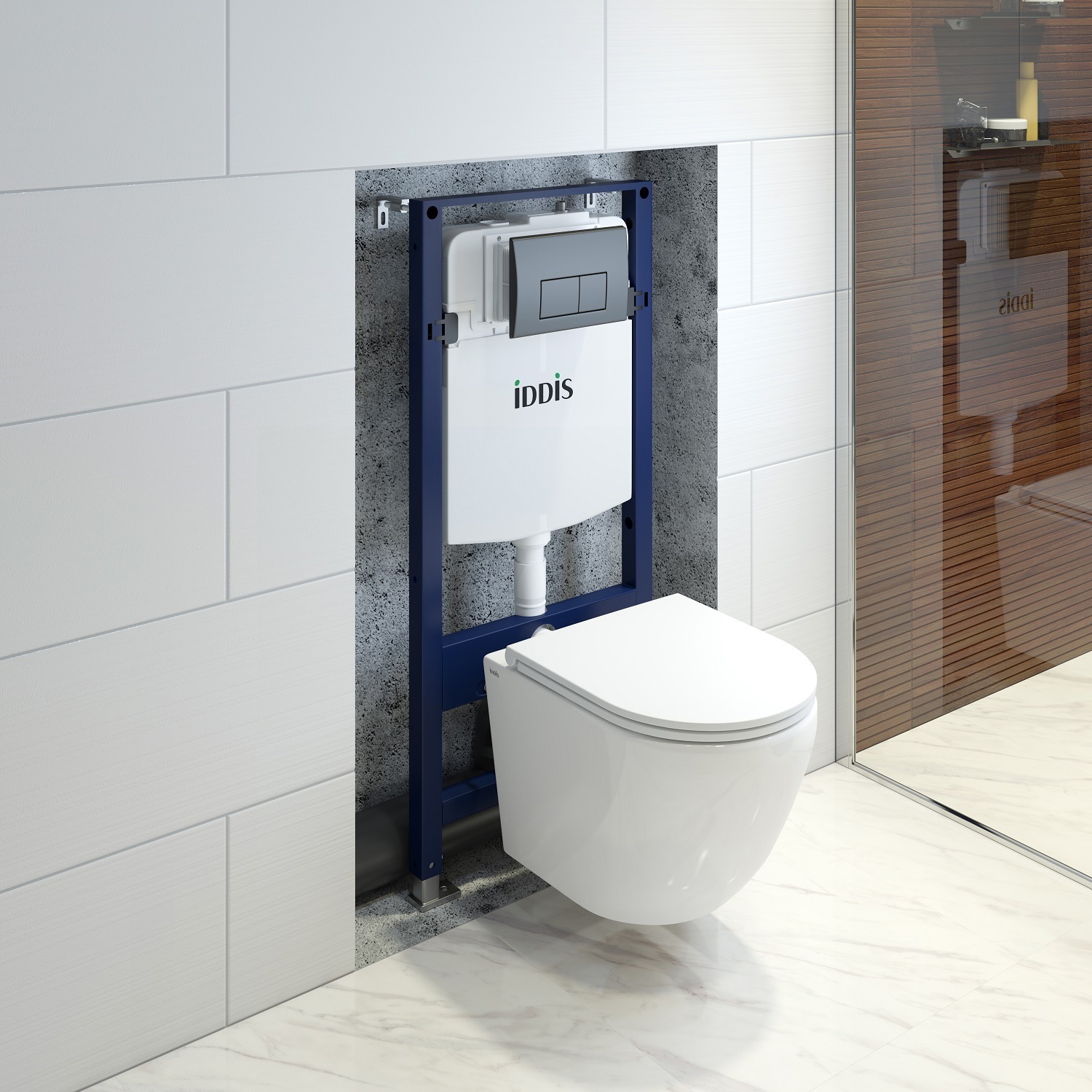 Изображение товара Комплект инсталляция с унитазом Iddis BASBQ02i73 цвет белый Изображение товара Комплект инсталляция с унитазом Iddis BASBQ02i73 цвет белый