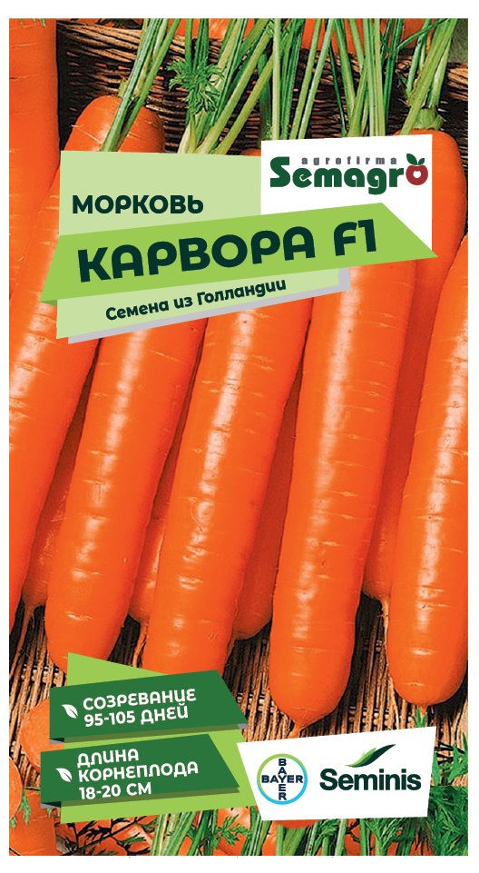 Изображение товара Семена овощей Seminis морковь Карвора F1