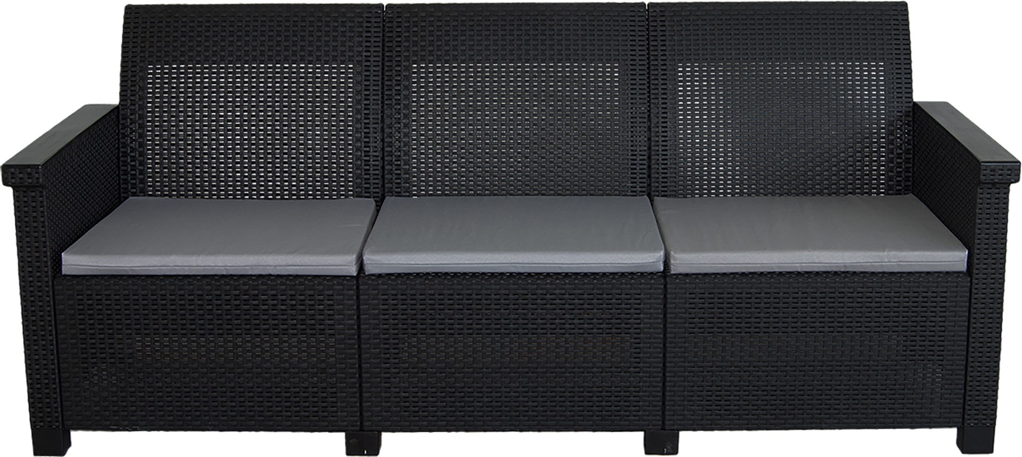 Изображение товара Диван садовый Basegi 69.5x189.5x79 см полипропилен темно-серый