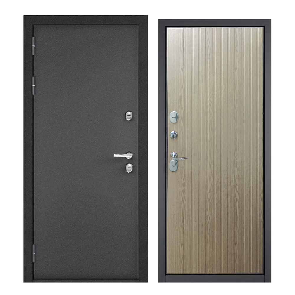 Изображение товара Входная дверь Buldoors Termo левый 205x96см цвет букле графит/беленый дуб