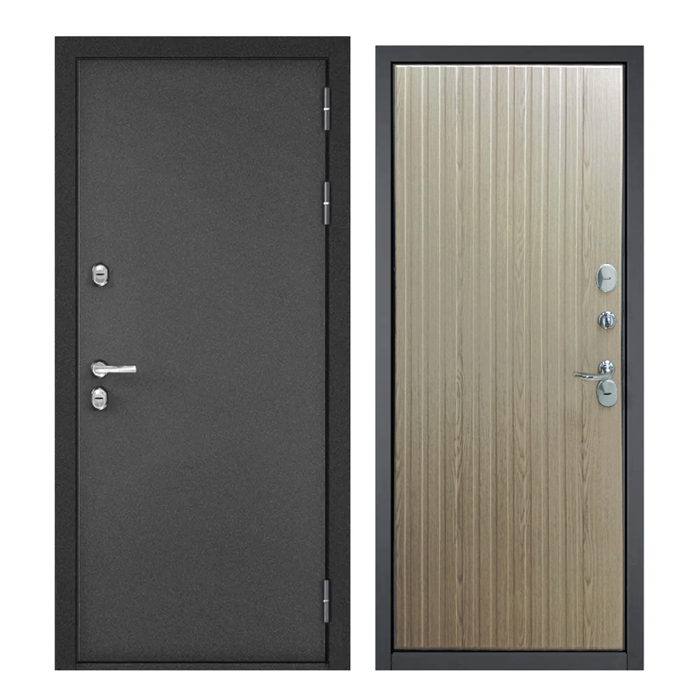 Изображение товара Входная дверь Buldoors Termo правый 205x96см цвет букле графит/беленый дуб