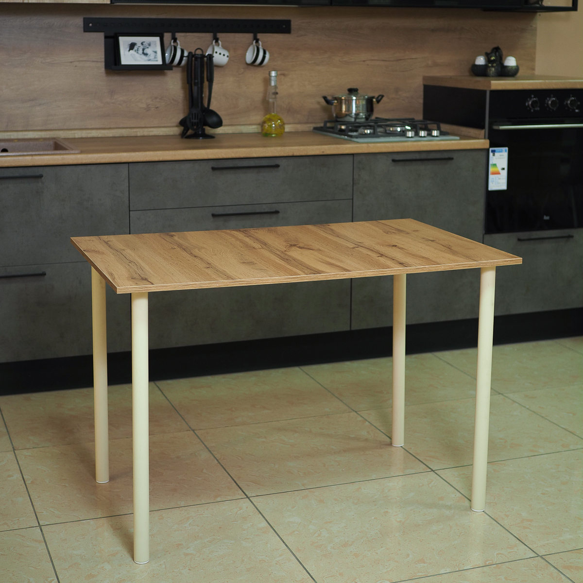 Изображение товара Кухонный стол Frenesie Столслим1ДубОпКремовые 110x110 см из ЛДСП
