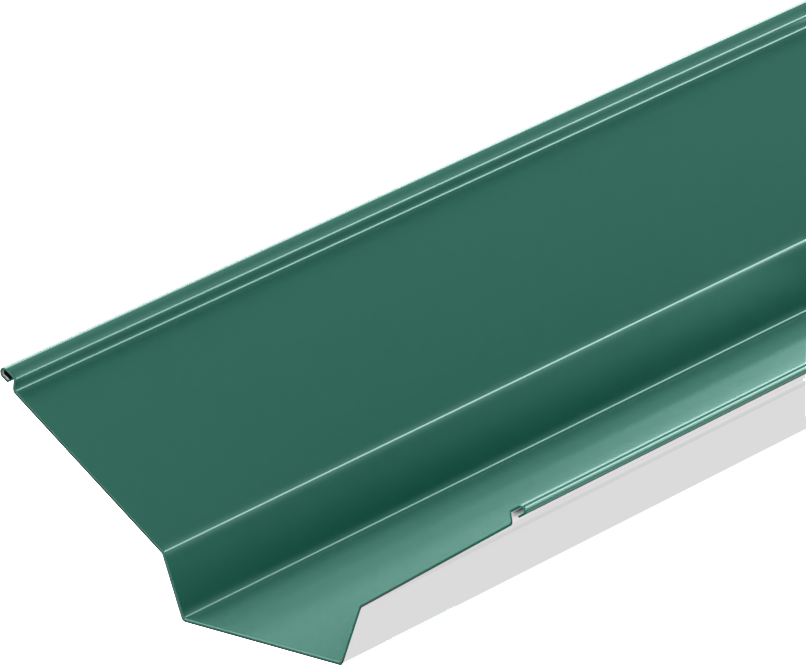 Изображение товара Ендова верхняя 115x30x115 мм 2 м RAL 6005 0.4 мм зеленый