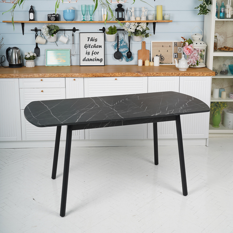 Изображение товара Кухонный овальный раздвижной стол Frenesie Столвинерgкаменьпьетраопорычерные 120x120 см