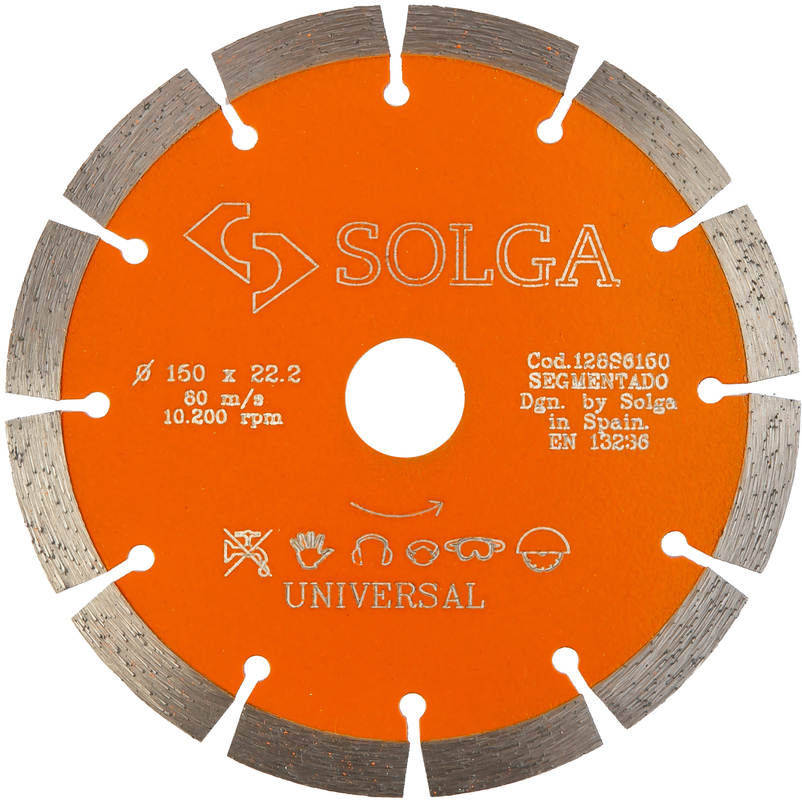 Изображение товара Диск алмазный по бетону Solga Diamant 128S6150 150x22.23x2 мм