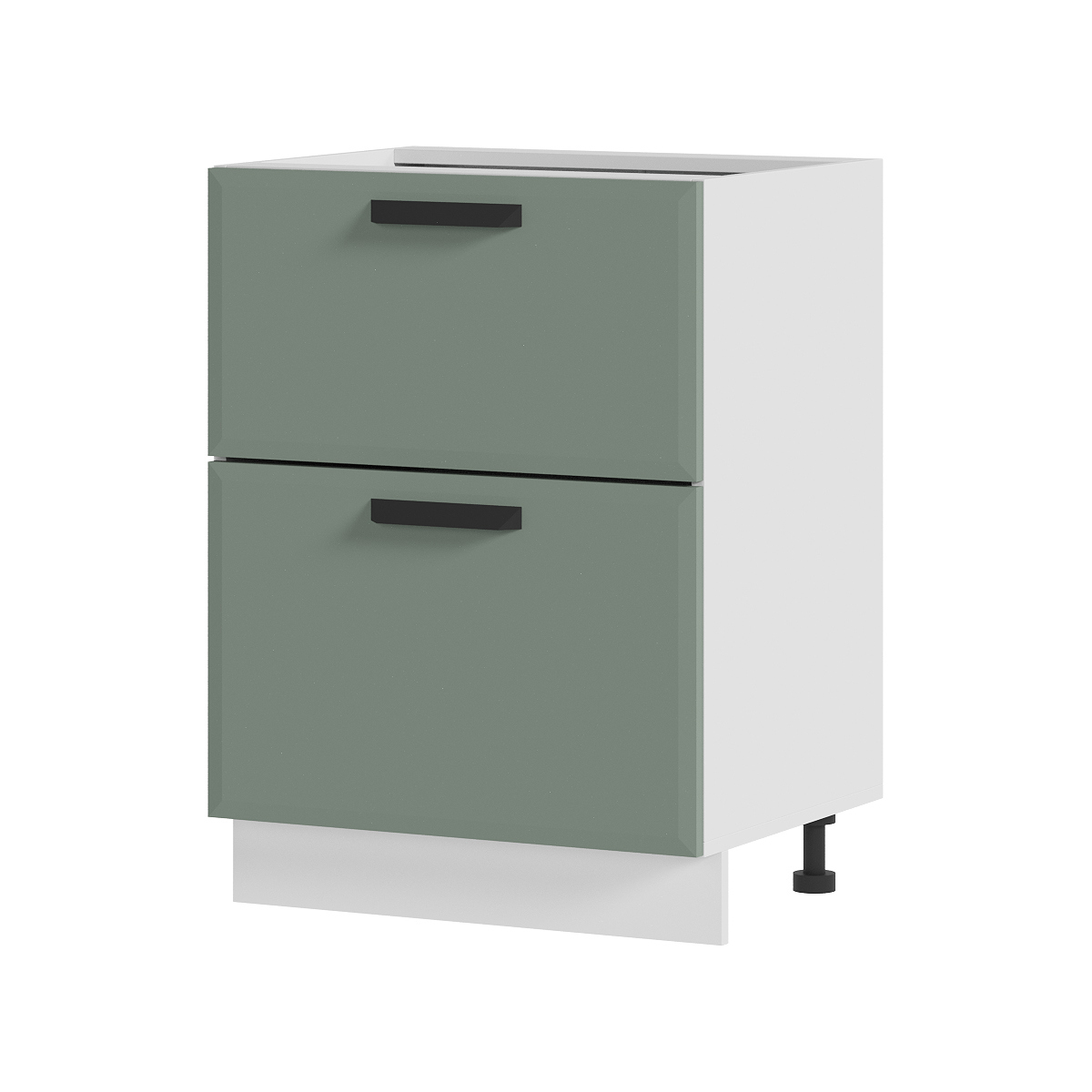 Изображение товара Напольный шкаф Призма из МДФ и ЛДСП белый и светло-зеленый