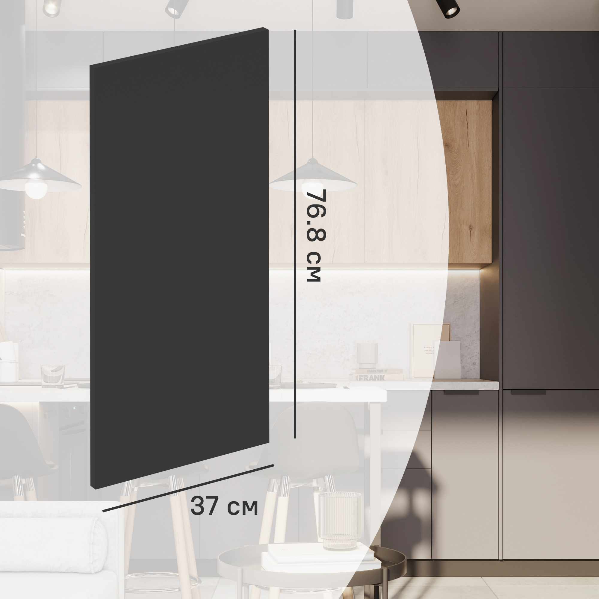 Изображение товара Фальшпанель для кухонного шкафа София грей 37x76.8 см DELINIA ID