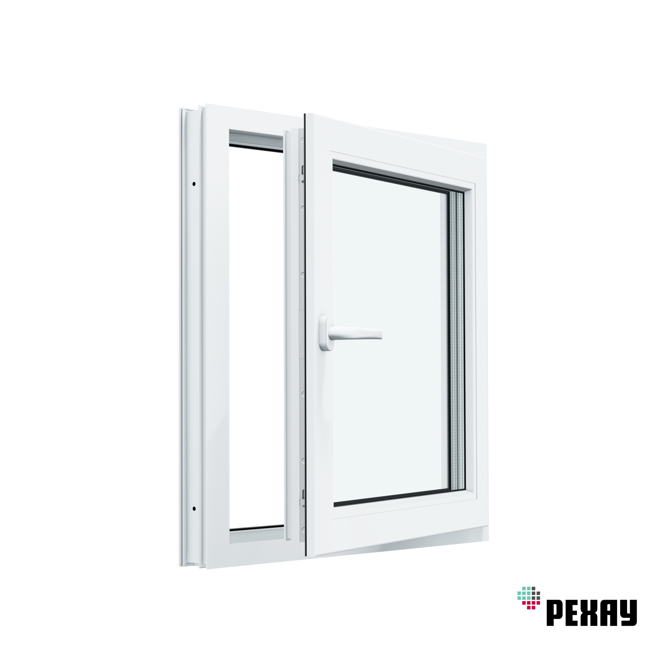 Изображение товара Пластиковое окно ПВХ Рехау Blitz 1000x1000мм (ВхШ) одностворчатое поворотно-откидное однокамерный стеклопакет