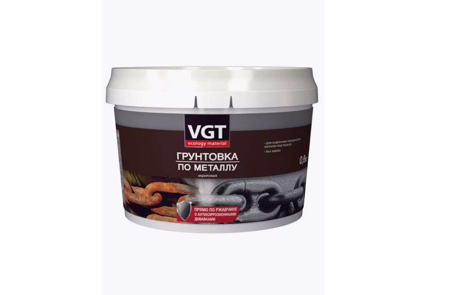 Изображение товара Грунтовка VGT ВД-АК-0301 по металлу цвет черный 2.5кг