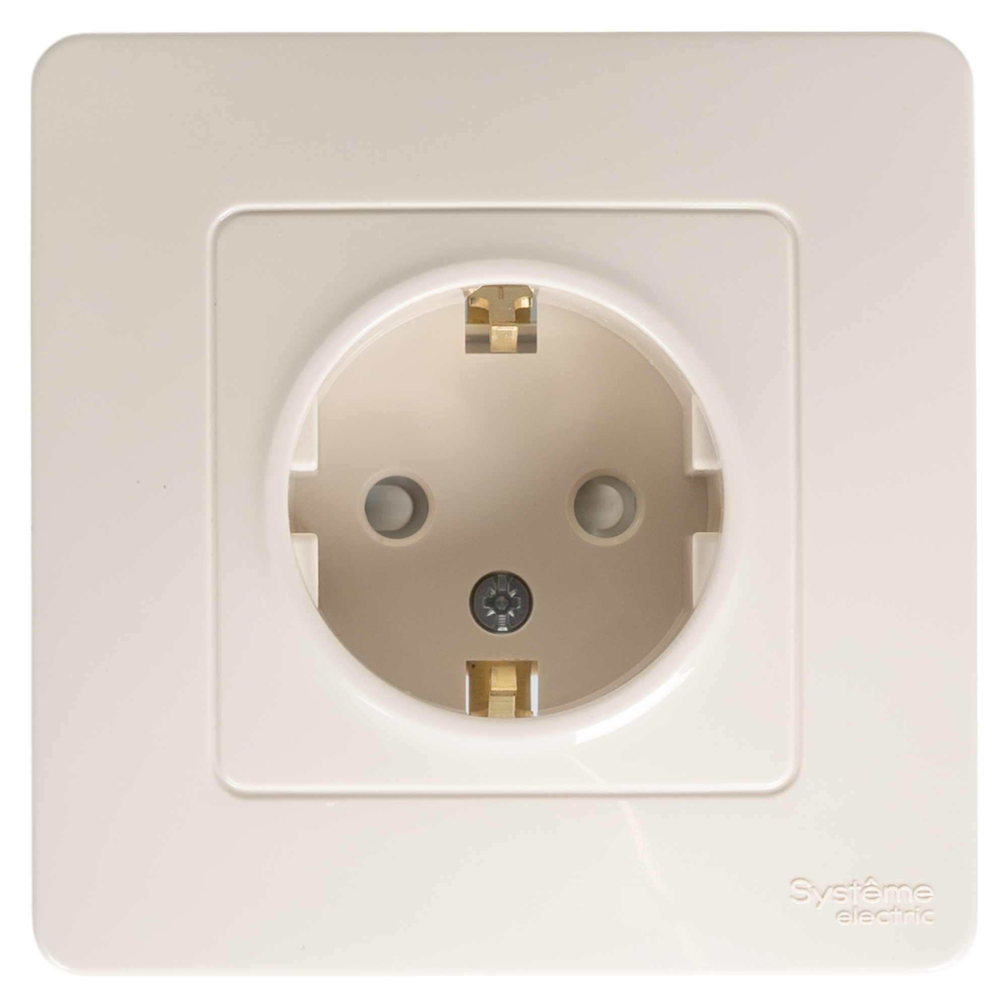 Изображение товара Розетка встраиваемая Systeme Electric Blanca с заземлением со шторками 16 А цвет бежевый