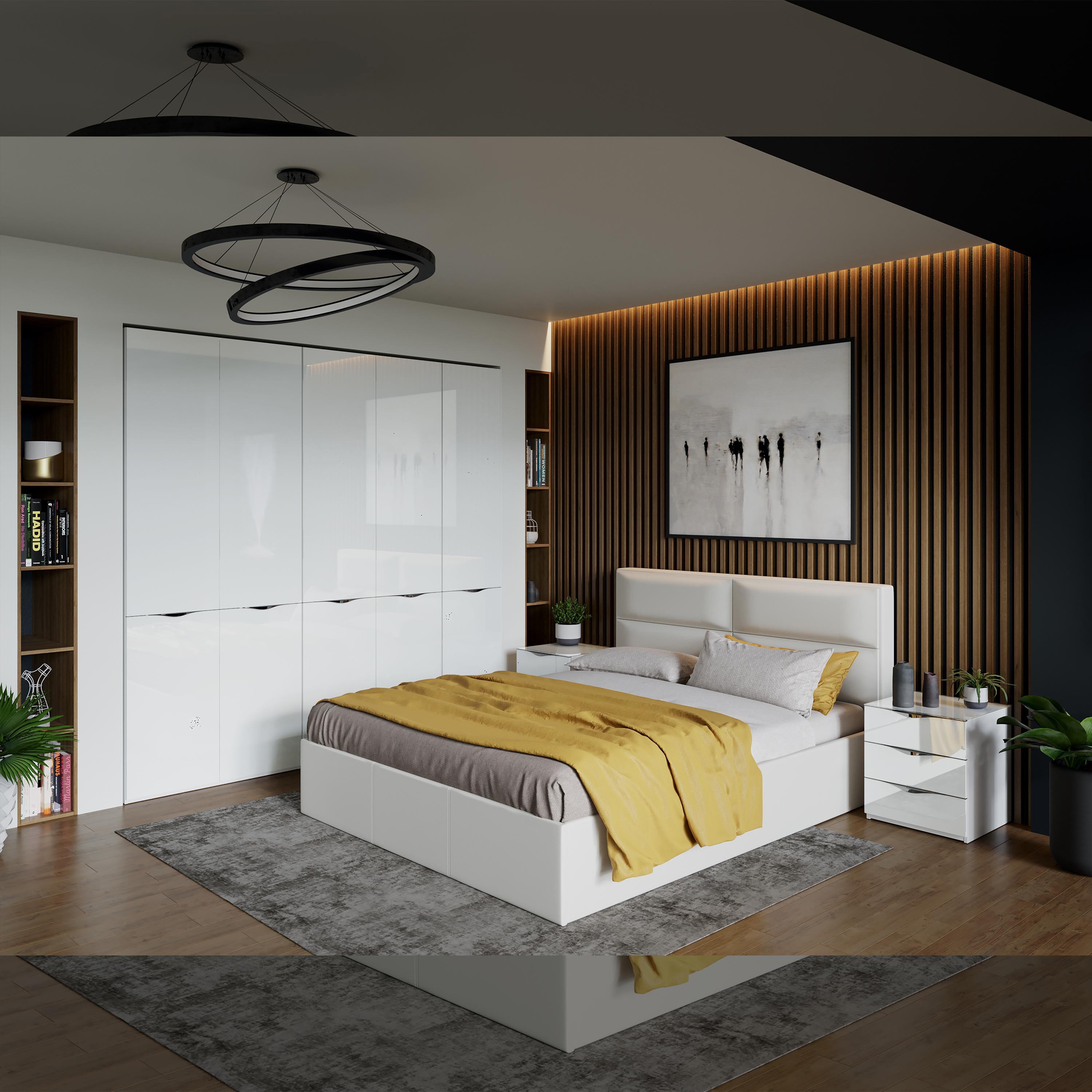 Изображение товара Кровать Трия Глосс 165x99x215 см ЛДСП цвет белый