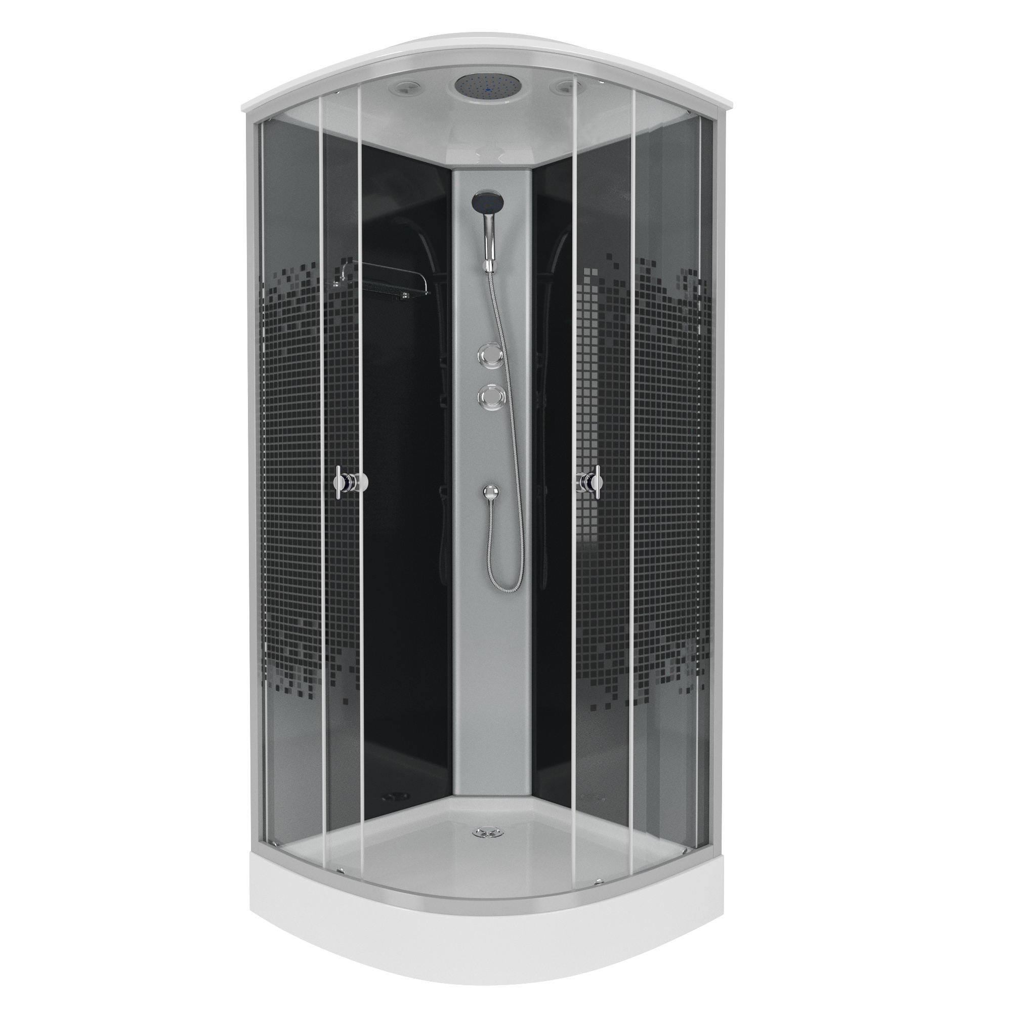 Изображение товара Душевая кабина Niagara NG-4503-14 80x80 низкий поддон стекло Черный