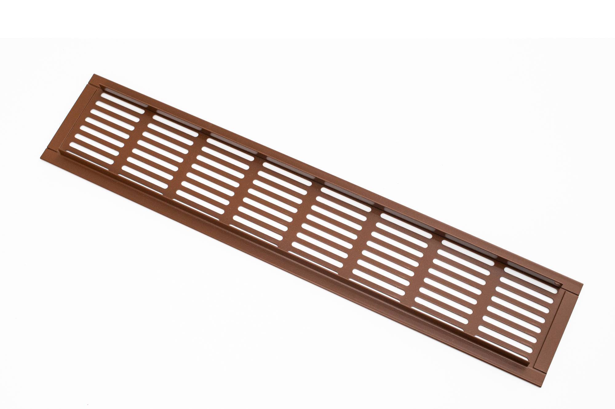 Изображение товара Решетка вентиляционная Шамрай VRZ1000100nut 100x1000 мм оцинкованная сталь цвет орех