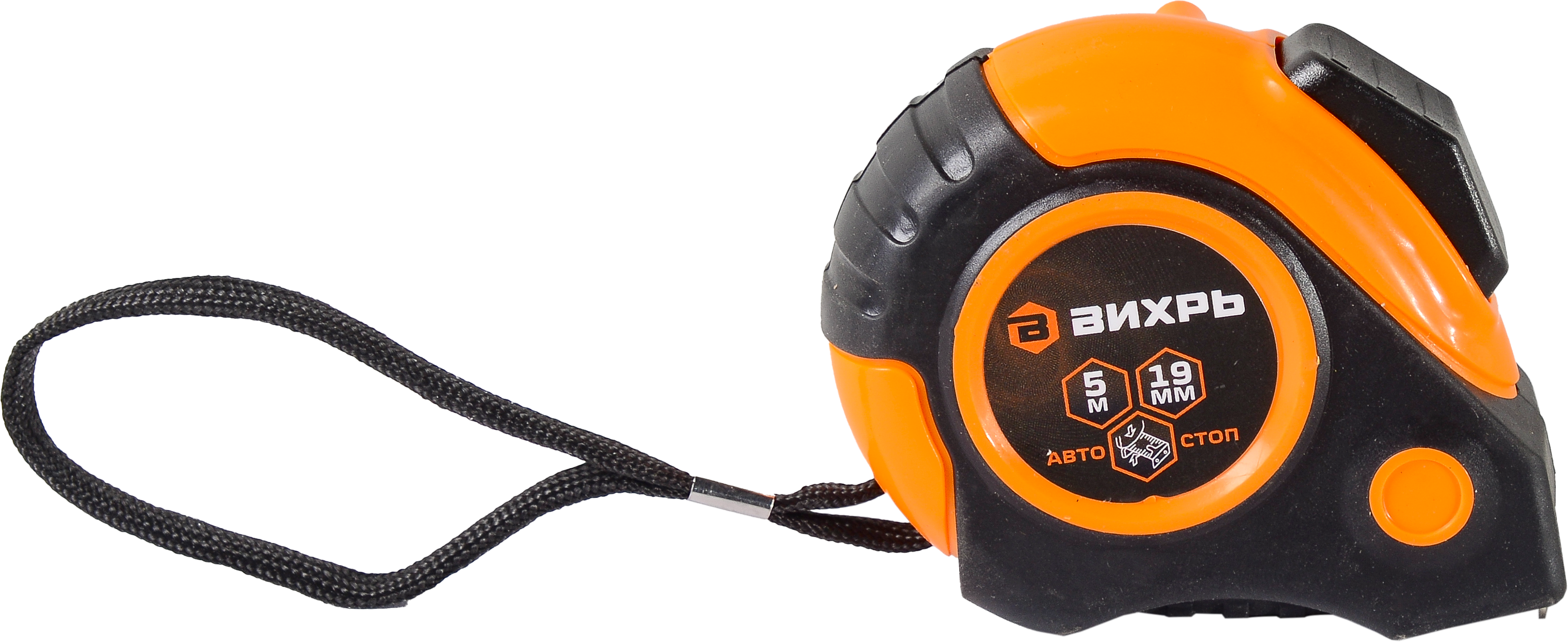 Изображение товара Рулетка Вихрь 73/11/1/5 с автостопом 5 м ширина 19 мм надежный измерительный инструмент