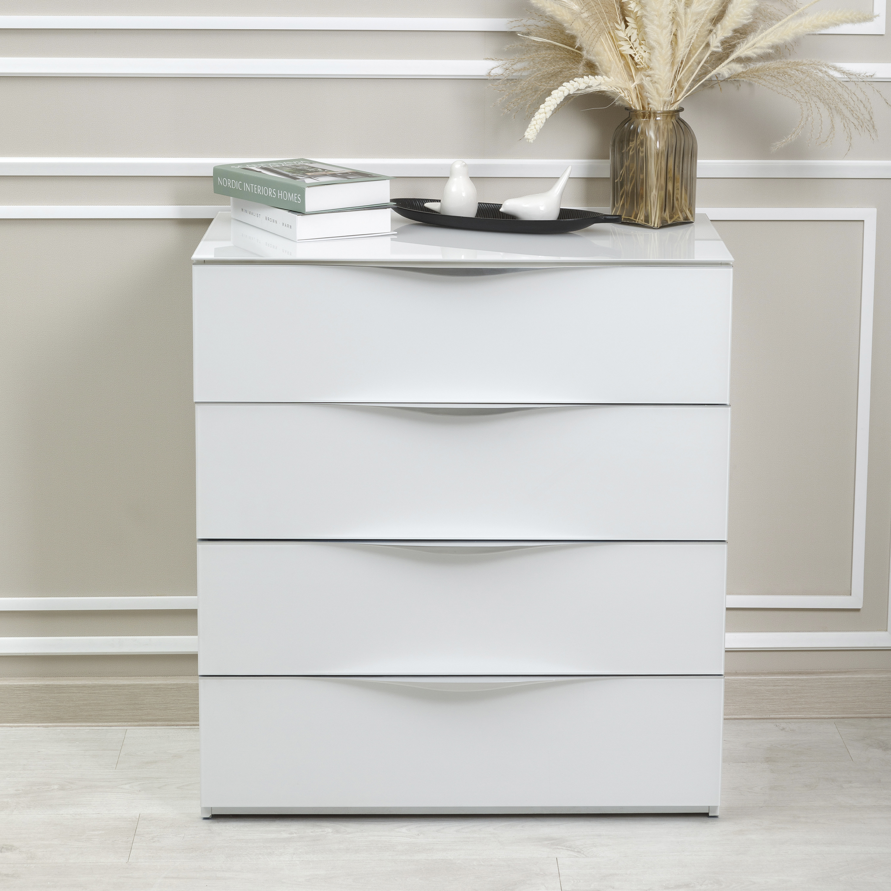 Изображение товара Комод Трия 80x87x42 см 4 ящика ЛДСП цвет бежевый 150603