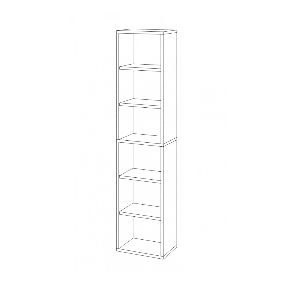 Изображение товара Стеллаж с полками Мэрдэс 50x216x34 см белый ЛДСП, нагрузка 30 кг