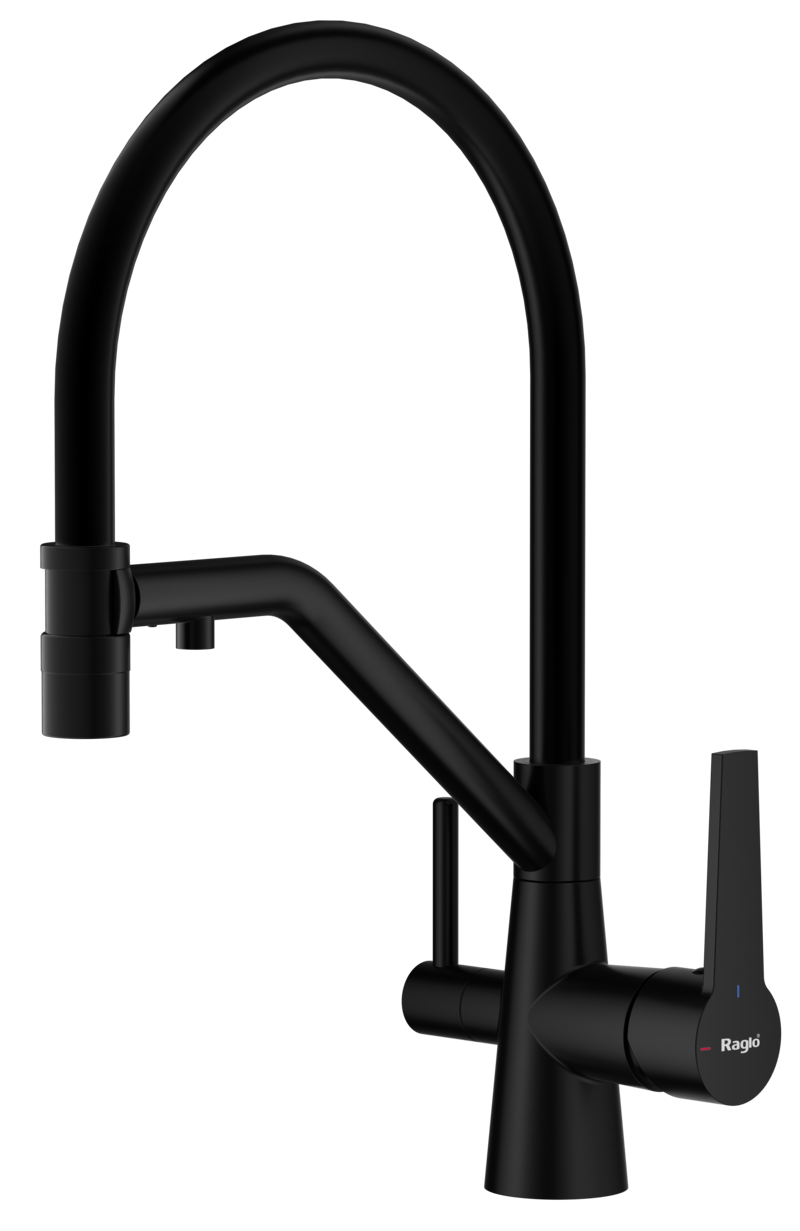 Изображение товара Смеситель для кухни Raglo R80.62.06 гибкий излив 20 см цвет черный