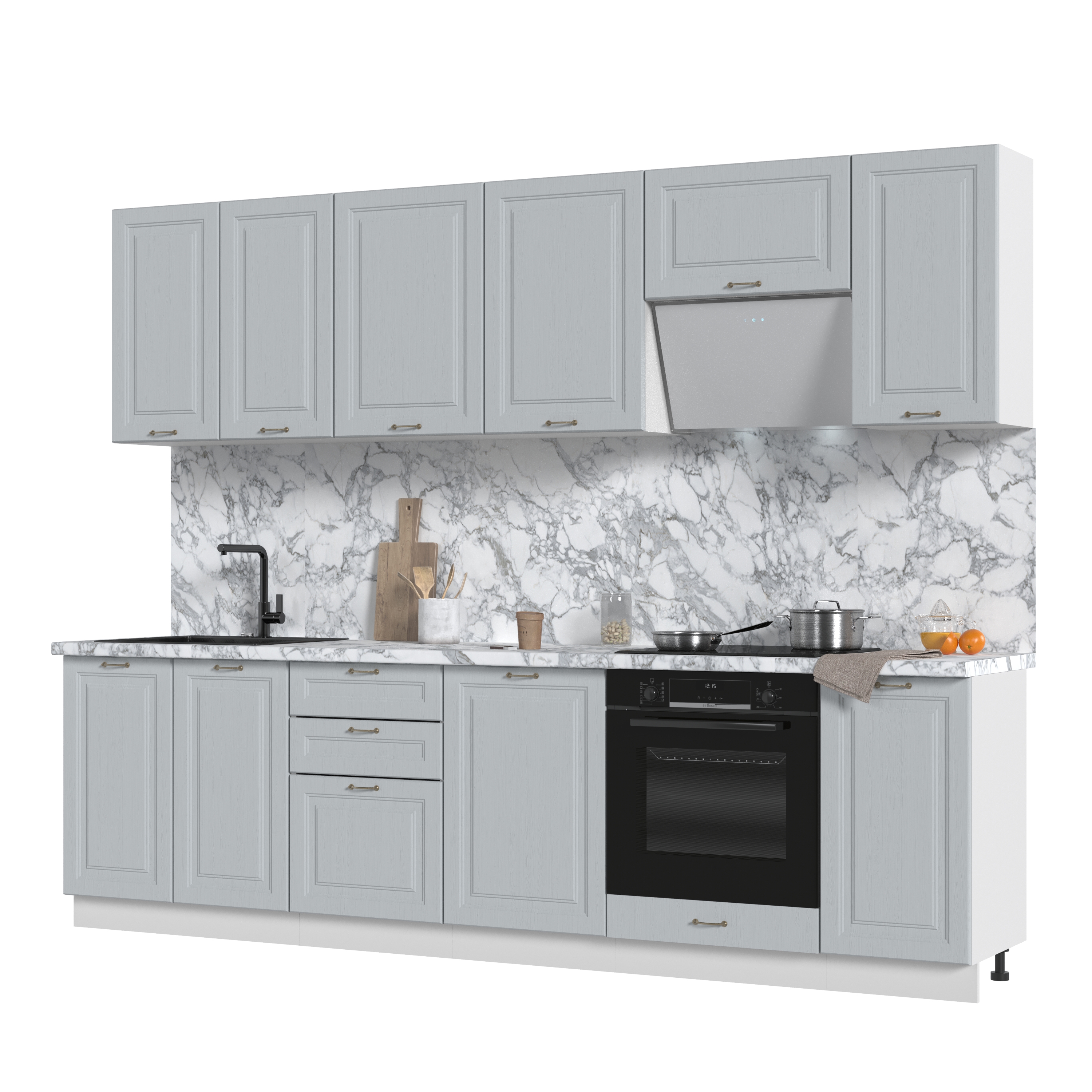 Изображение товара Кухонный гарнитур Kameol Франция 280x217 см серый ЛДСП и МДФ