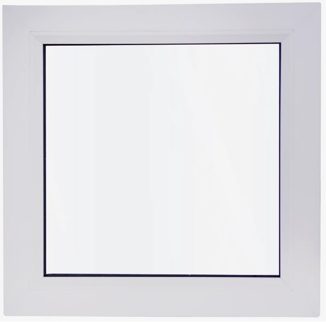 Изображение товара Пластиковое окно ПВХ Deceuninck глухое 500x500 мм (ВхШ) однокамерный стеклопакет белый (с двух сторон)