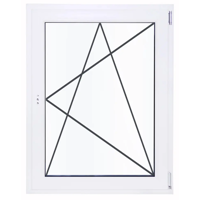 Изображение товара Пластиковое окно ПВХ Deceuninck одностворчатое 1000x700 мм (ВхШ) двухкамерный стеклопакет белый (с двух сторон)