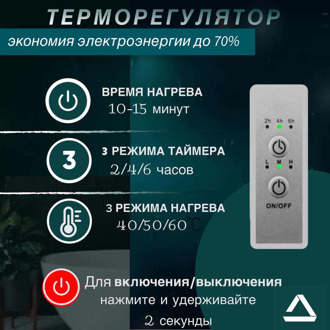 Изображение товара Электрический полотенцесушитель Termoprime 554x600 мм хром с терморегулятором