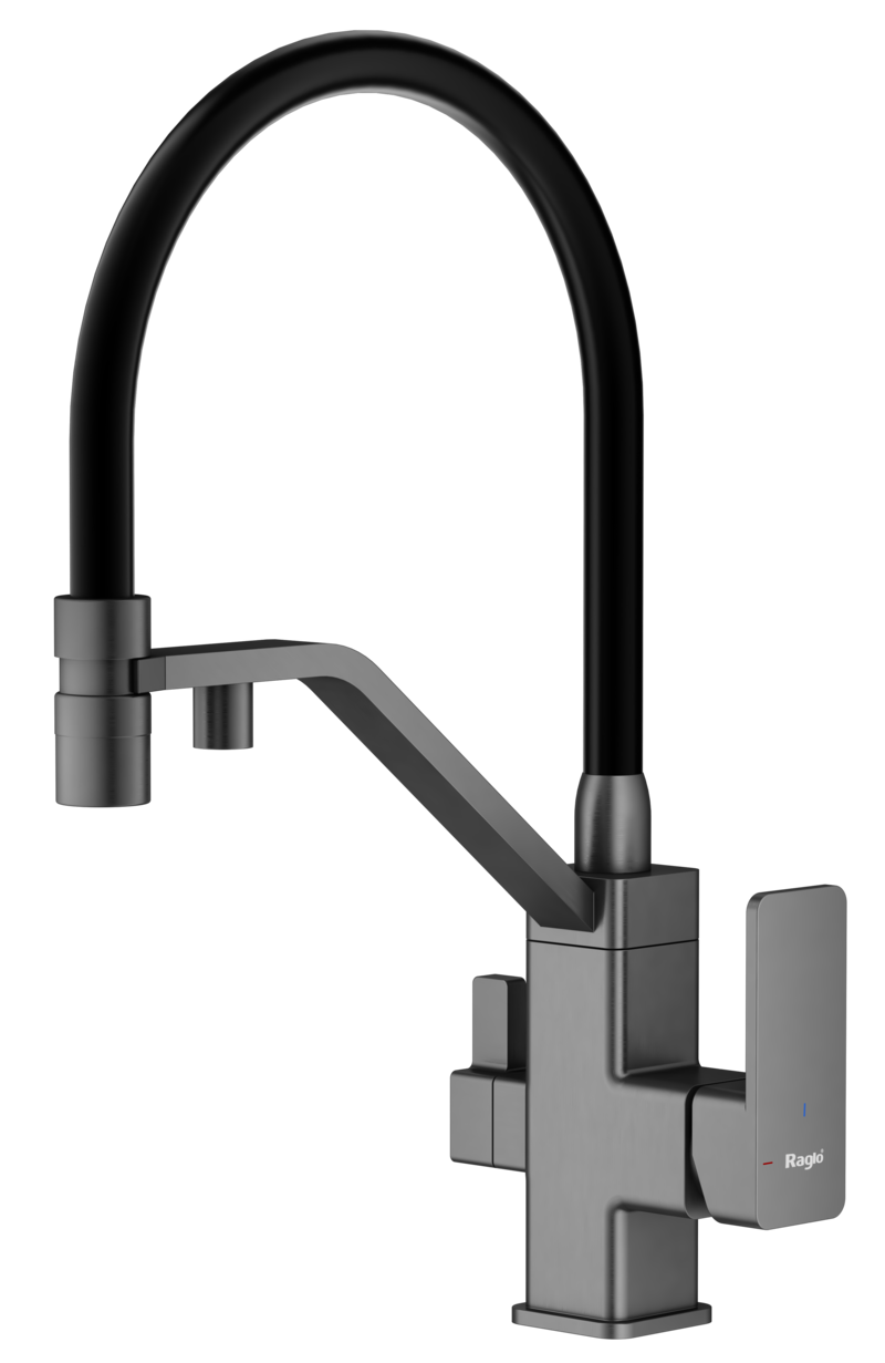 Изображение товара Смеситель для кухни Raglo R85.62.09 гибкий излив 20 см цвет графит