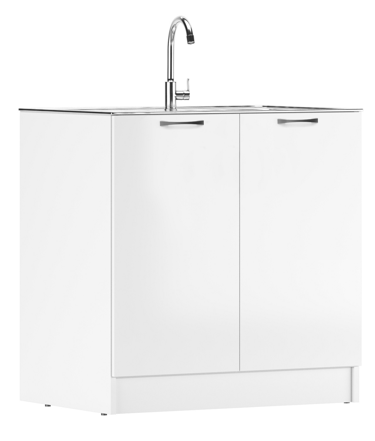 Изображение товара Напольный шкаф под мойку Домино 80x83 см белый с 2 дверьми и защитой