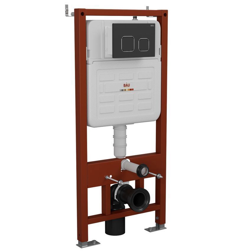 Изображение товара Инсталляция усиленная BAU IDEAL E458103-E00103, клавиша Strike, черная матовая