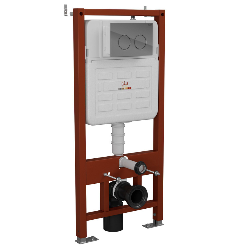 Изображение товара Инсталляция усиленная BAU IDEAL E458103-E00113, клавиша Round, хром