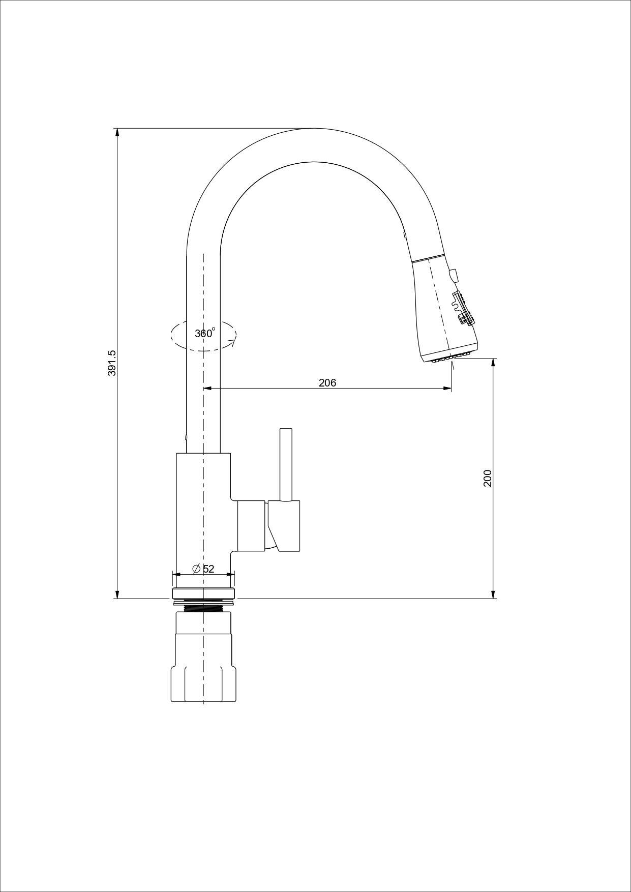 Изображение товара Смеситель для кухни Splenka S203.49.06 излив 20 см цвет черный
