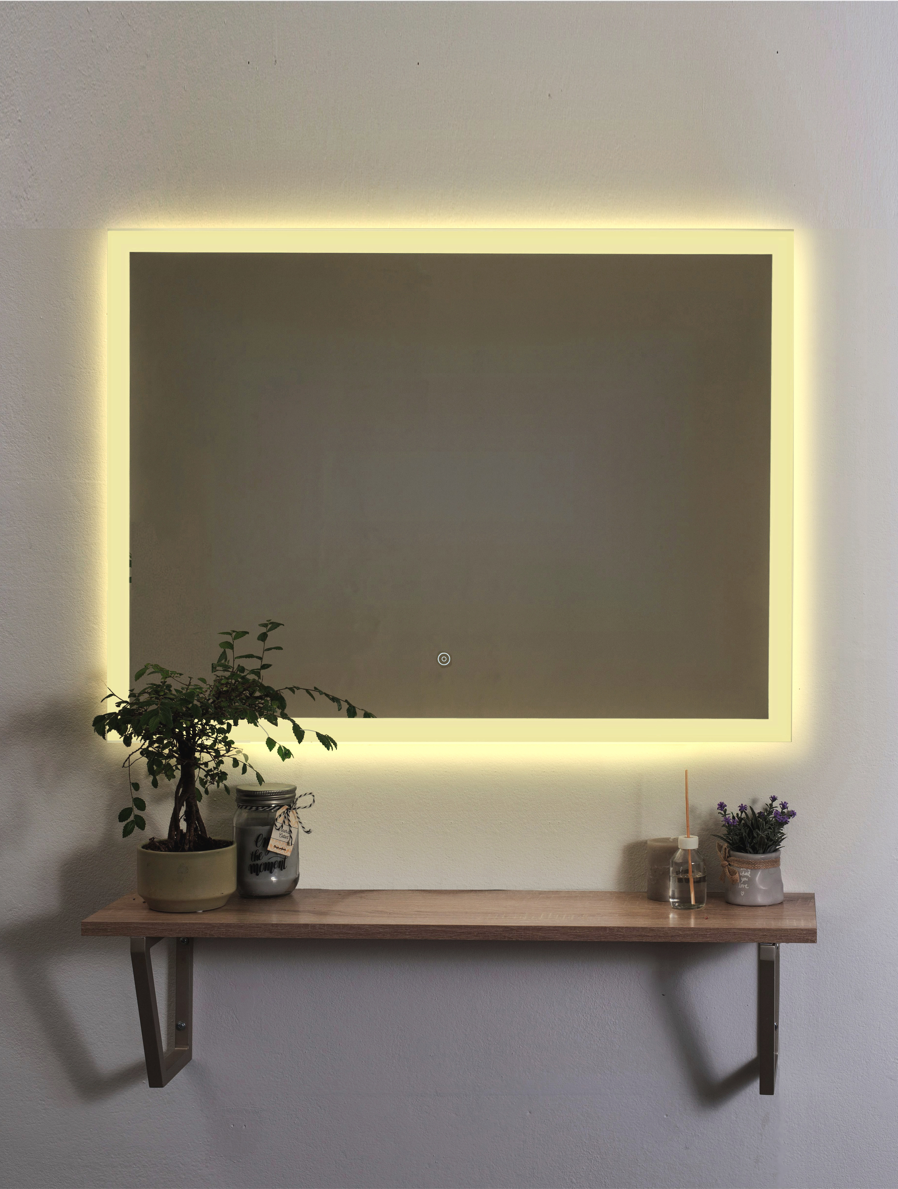 Изображение товара Зеркало для ванной Alfa Mirrors Niko-86 с подсветкой 80x60 см теплый свет