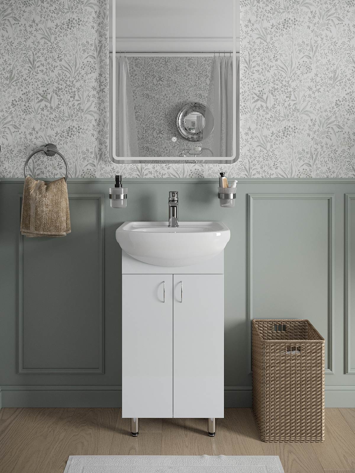 Изображение товара Тумба с раковиной Topline -FROTU0450W-U напольная 47 см цвет белый глянец