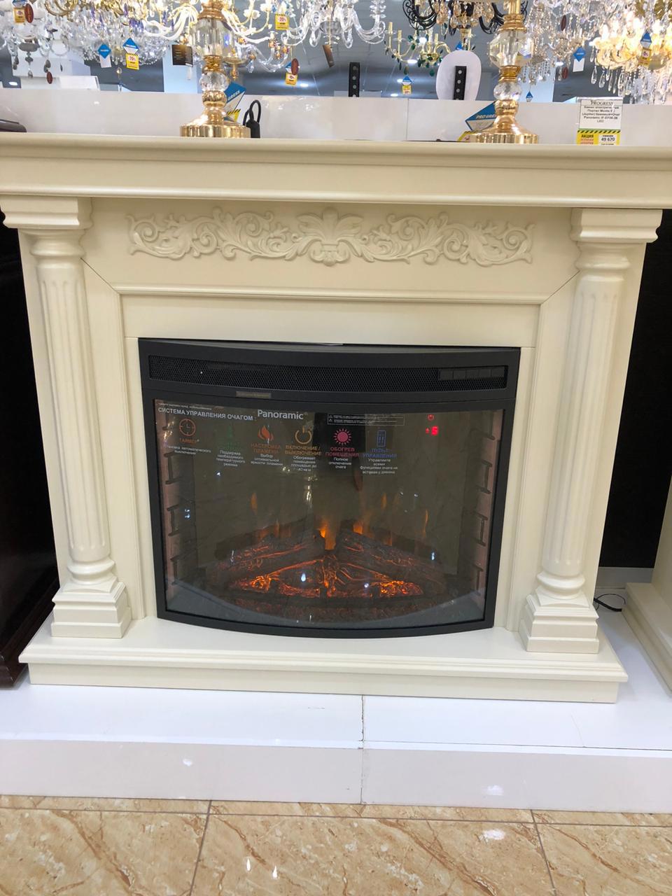 Изображение товара Каминокомплект Inter Flame Монте очаг Panoramic IF-EF06-28 LED FX 1700Вт бежевый